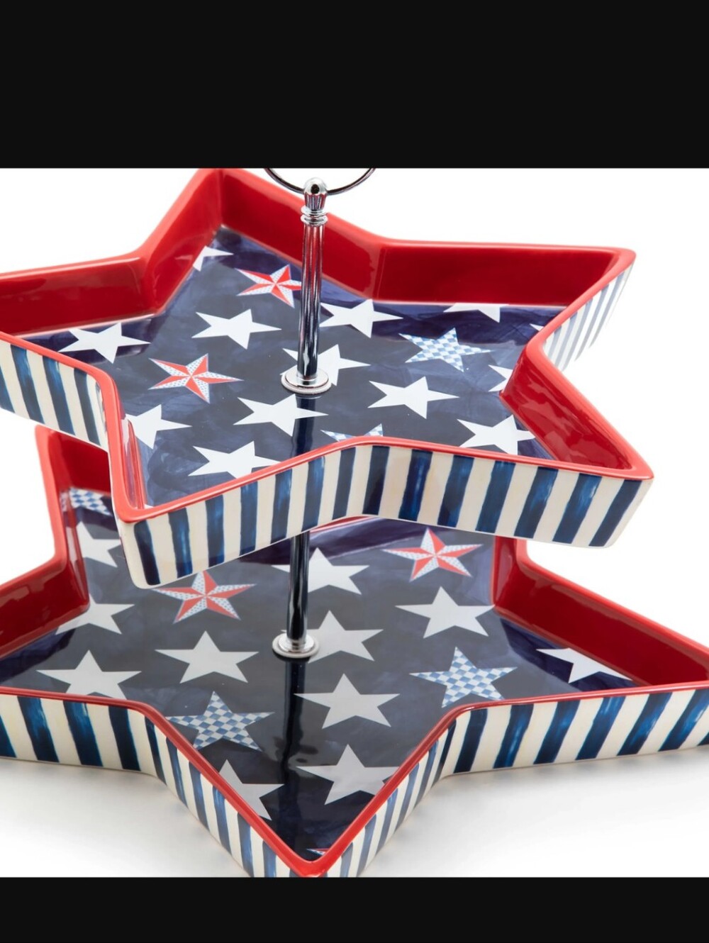 New MacKenzie-Childs Royal Star Tiered Stand - Outdoor Entertaining